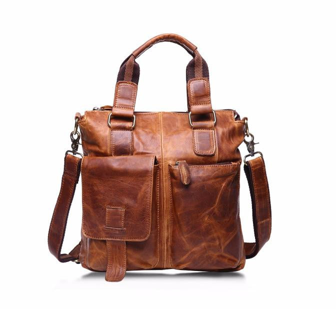 Vintage Buffalo Leather Messenger Satchel